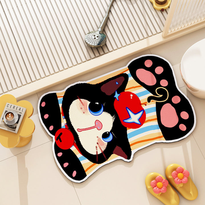 Cute Cat Themed Bath Rug