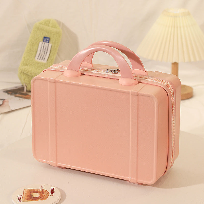 structured hard-shell vanity travel case with dual top handles and lockable zipper Stornfield