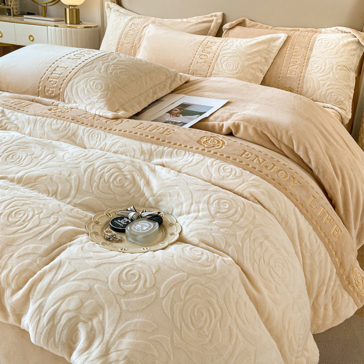 Plush Textured Duvet Cover Set