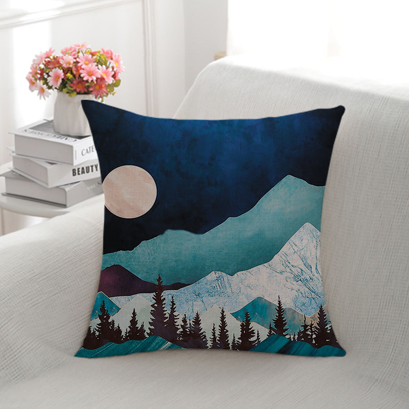 Artistic Leaf Print Throw Pillow