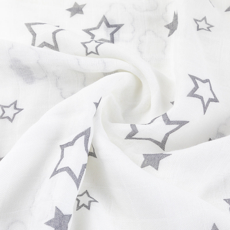 Soft Muslin Baby Blanket with Stars and Clouds Print Stornfield