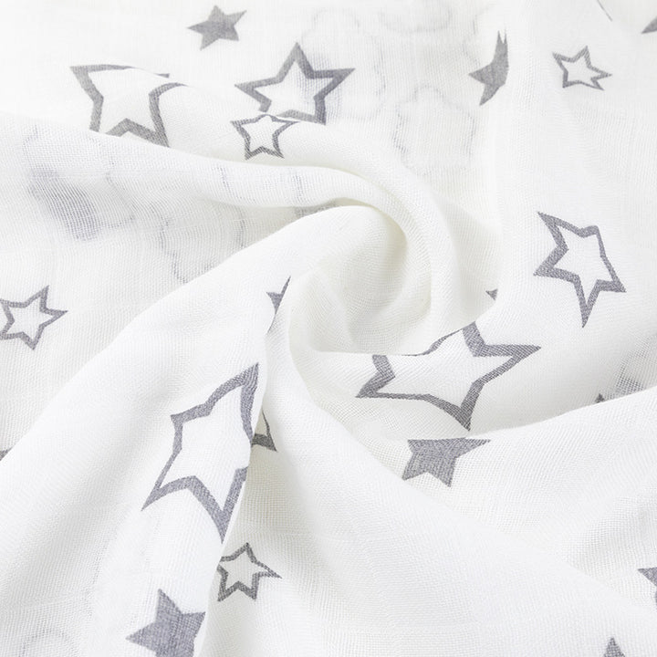 Soft Muslin Baby Blanket with Stars and Clouds Print Stornfield