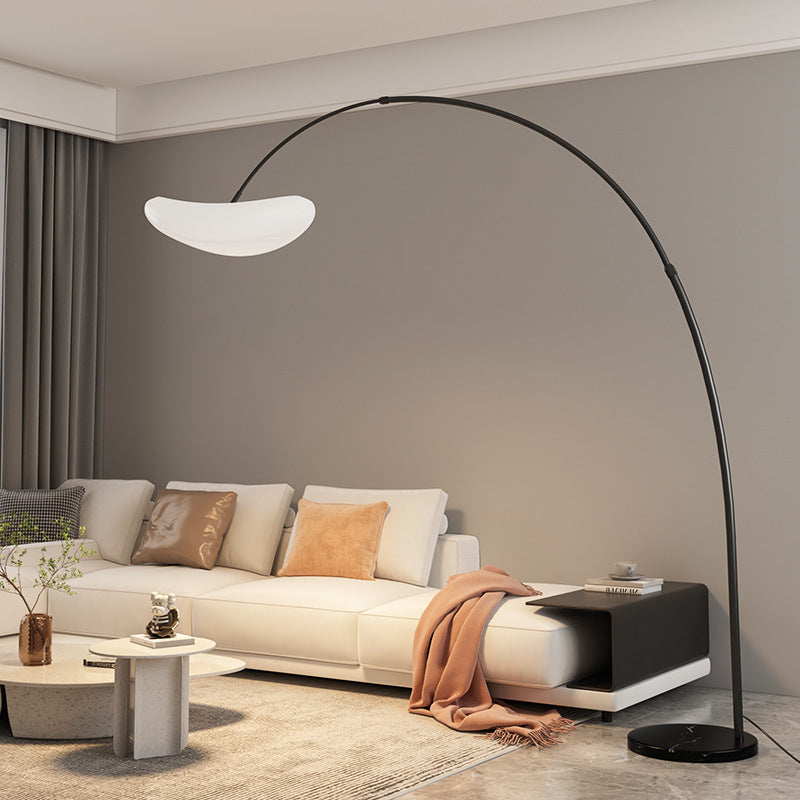 Curved Floor Lamp with Integrated Shade