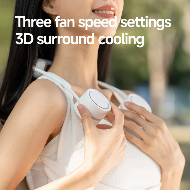 Unisex portable neck fan with dual mini fans and USB charging function Stornfield