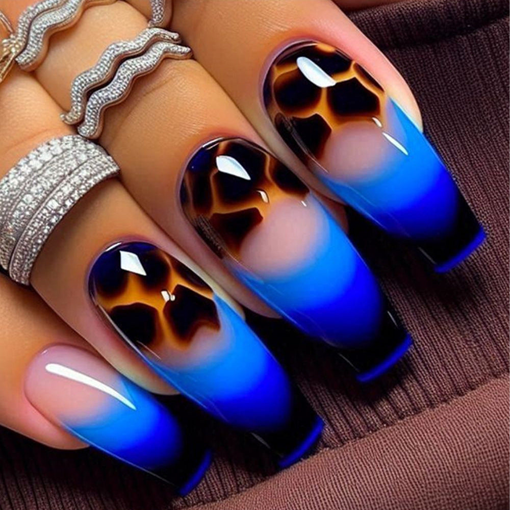 Artificial Nails in Modern Ombre Design with Animal Accents Stornfield