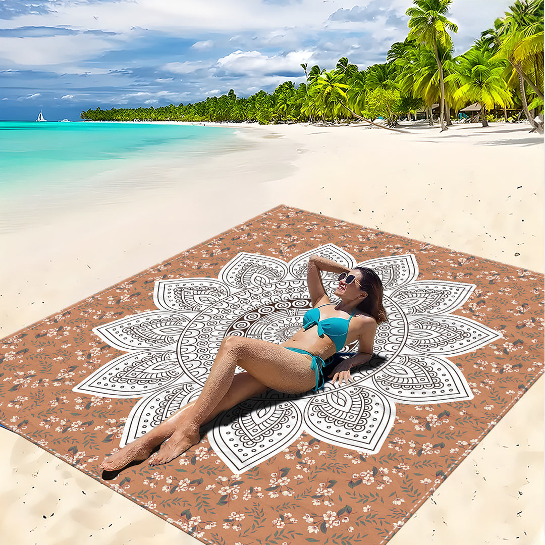 Mandala Design Beach Mat Stornfield