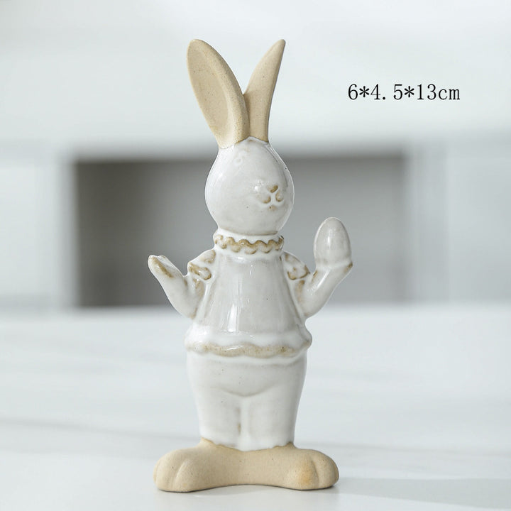 Whimsical Ceramic Bunny Figurine Stornfeild