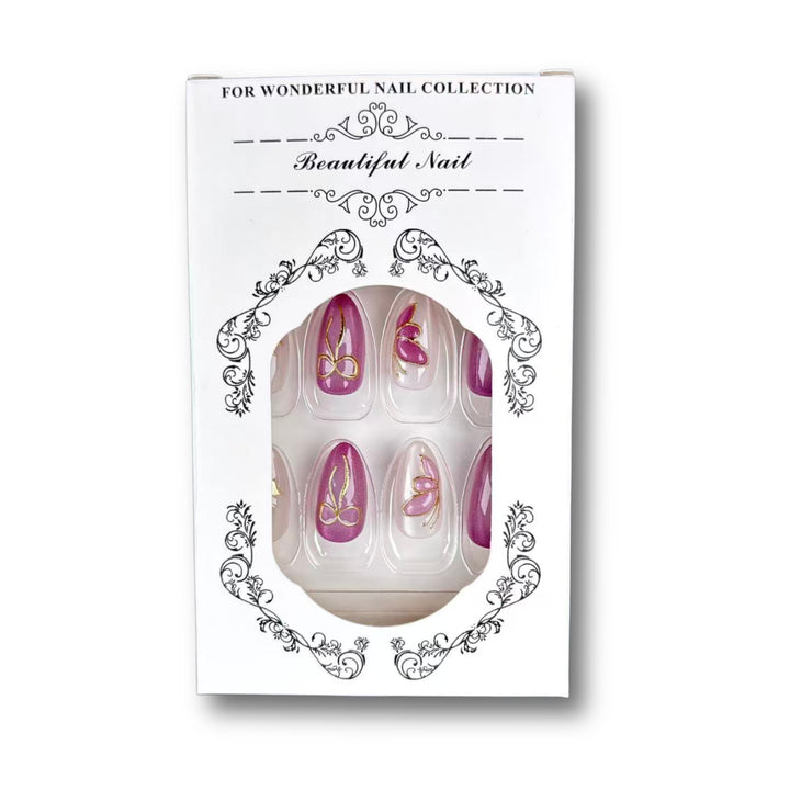 Elegant Floral Design Press-On Nail Set