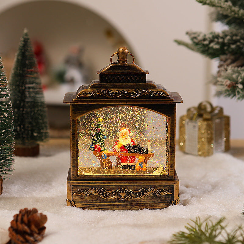 Nostalgic Christmas lantern with moving snowfall scene Stornfield