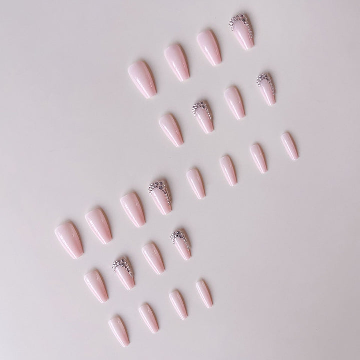 Artificial nail set with glamorous rhinestone embellishments Stornfield