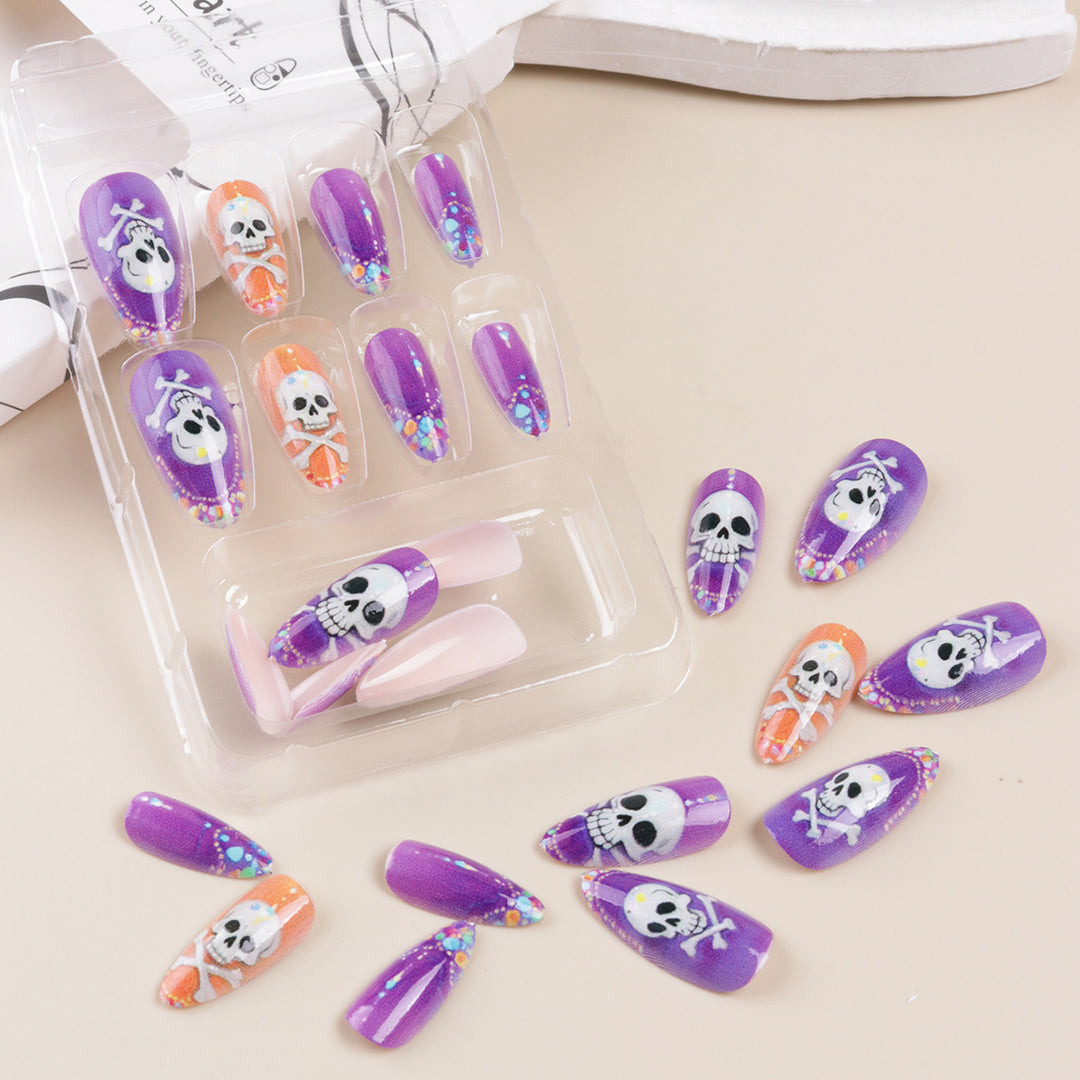 Halloween-Themed Skull Nail Art Set Stornfield