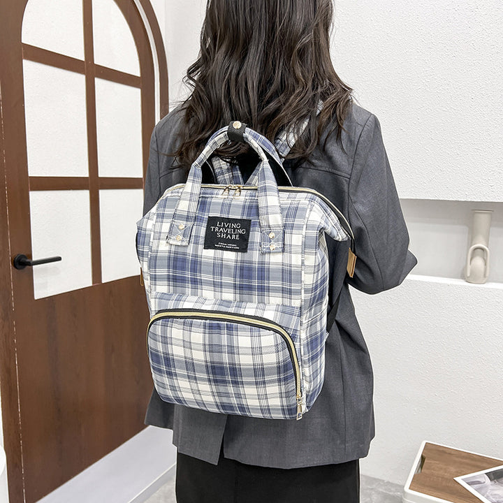 Checkered Pattern Travel Backpack Stornfield