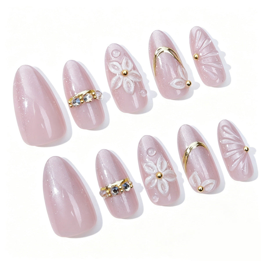 Artistic Floral Acrylic Press-On Nails Stornfield