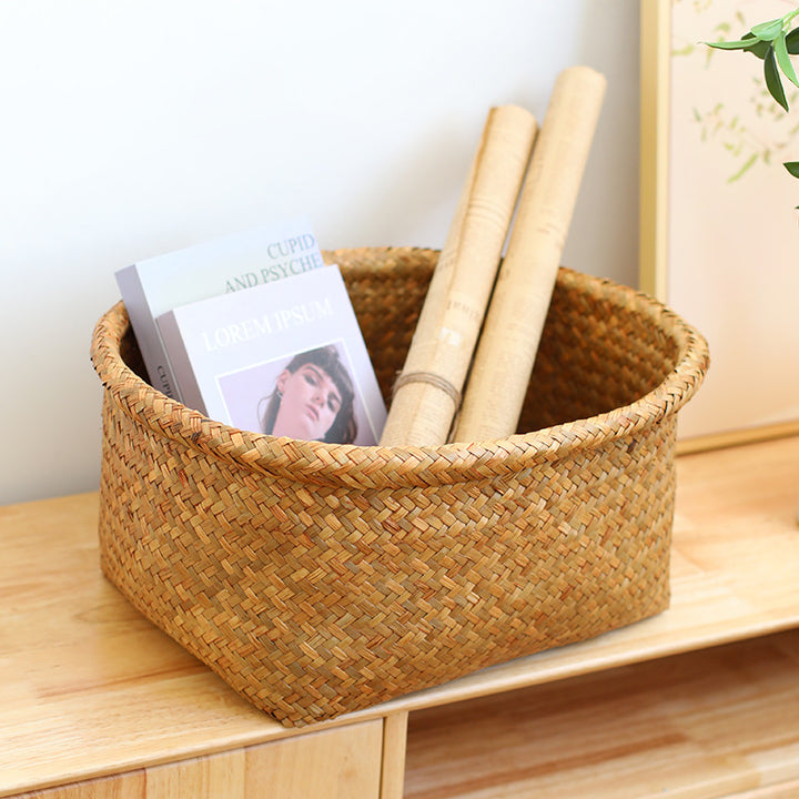 Unisex Natural Fiber Storage Basket with Wide Rim Stornfield