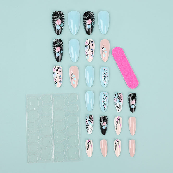 Artificial nails with floral accents Stornfield