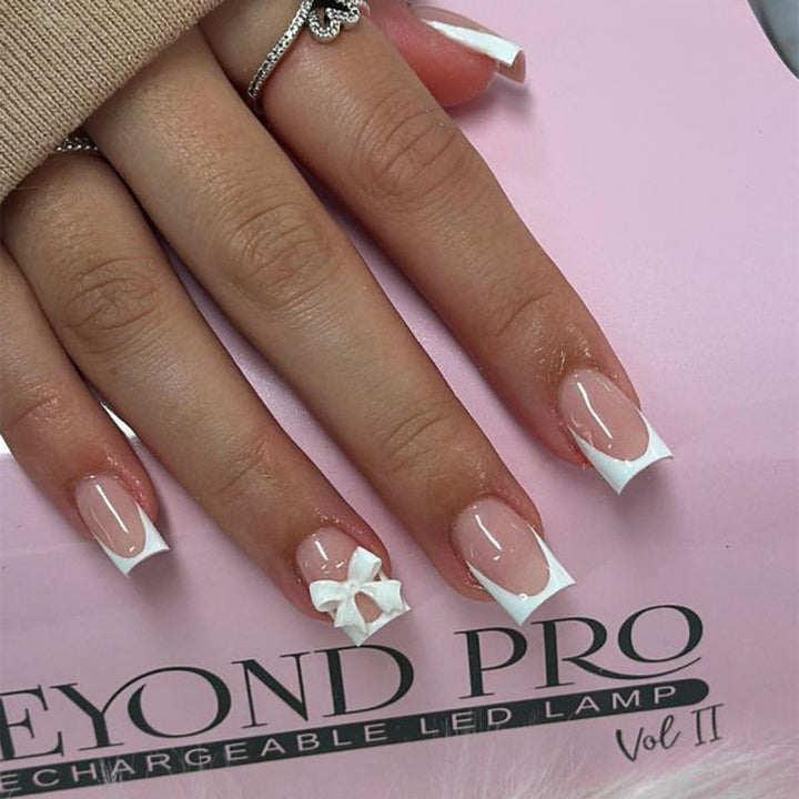 Elegant French Tip Press-On Nails Stornfield