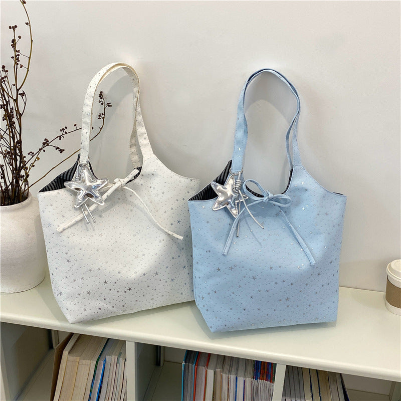 Stylish Star-Printed Tote Handbag
