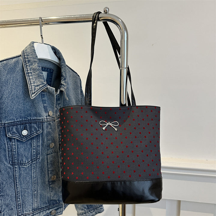 Heart-Embellished Canvas Tote Bag Stornfield