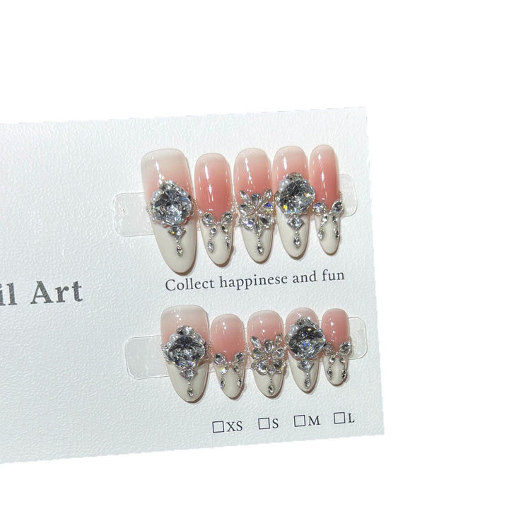 Glamorous Crystal-Embellished Stiletto Press-On Nails Stornfield