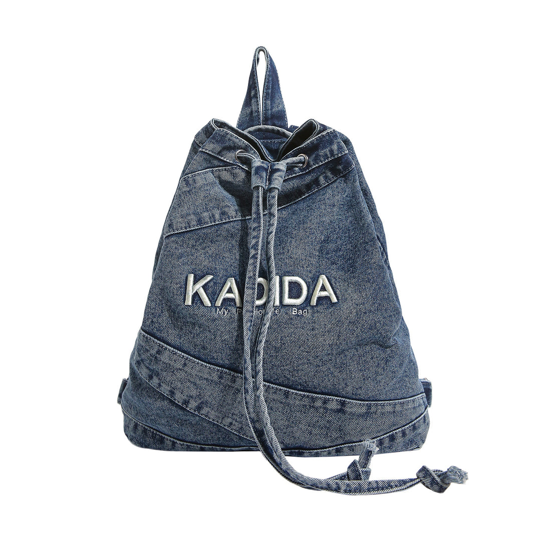Casual Drawstring Denim Backpack Stornfield