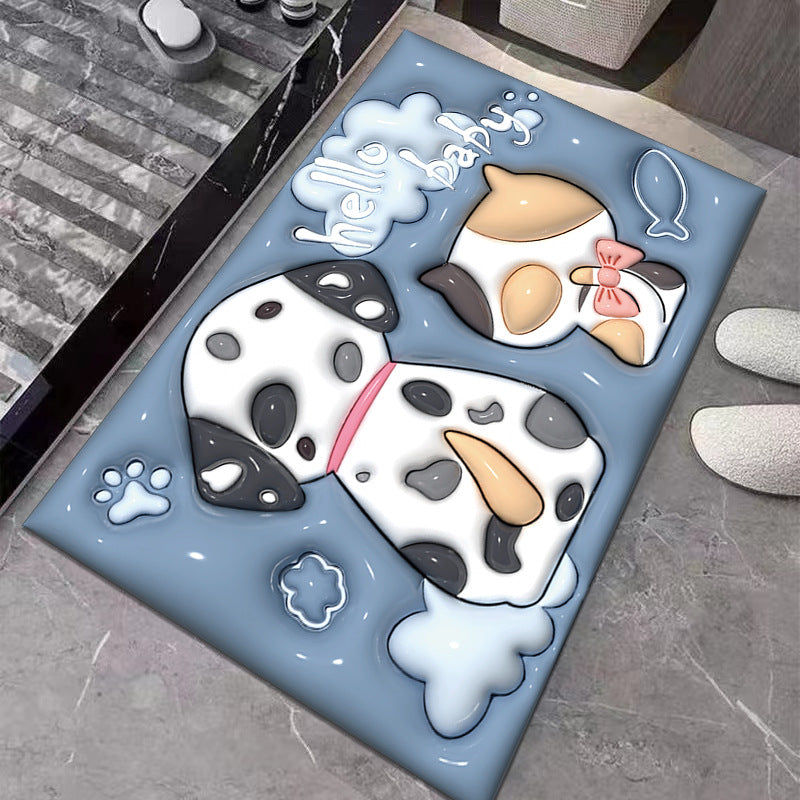 Cute Cartoon Cat Shape Bath Mat Stornfield