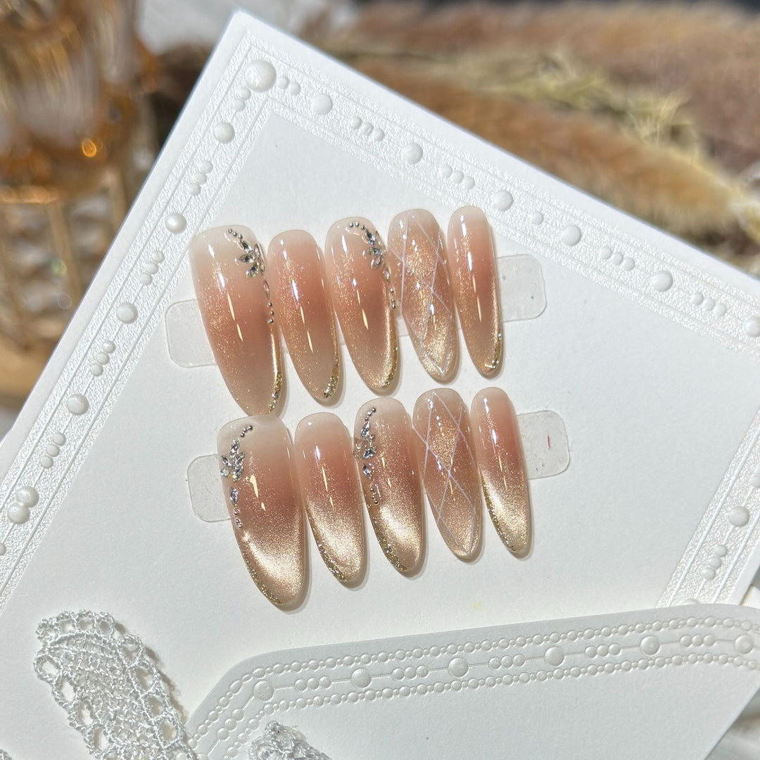 Glamorous Stiletto Press-On Nail Set with Rhinestone Accents Stornfield
