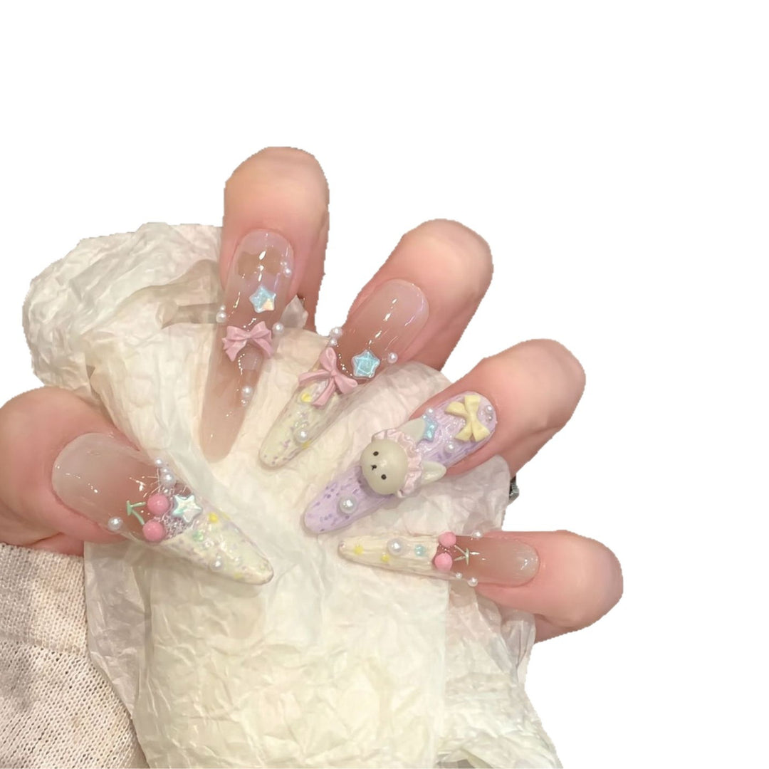 Themed Decorative Press-On Nails with 3D Accents Stornfield