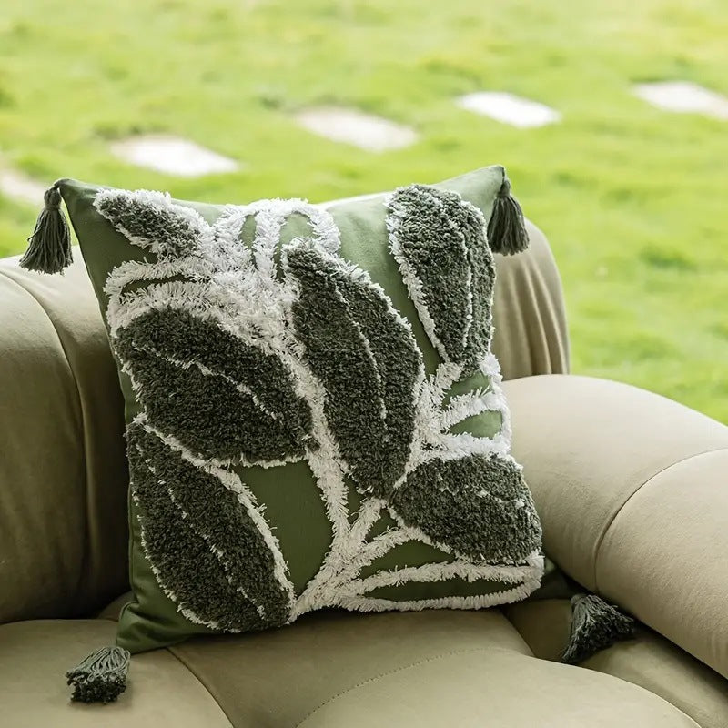 Decorative pillow with plant design