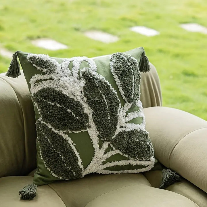 Decorative pillow with plant design