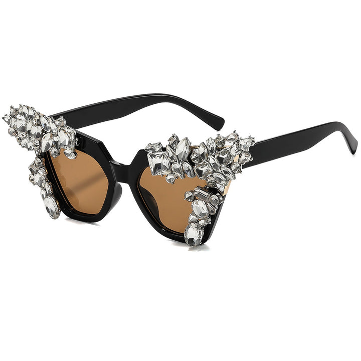 Ladies glamorous cat-eye sunglasses with extravagant crystal embellishments Stornfield