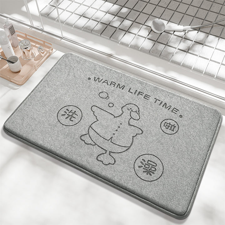 Playful Bunny Design Bath Mat Stornfield