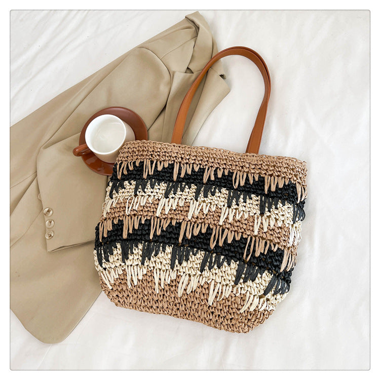 Large, Handmade Straw Bag with Designer Details Stornfield