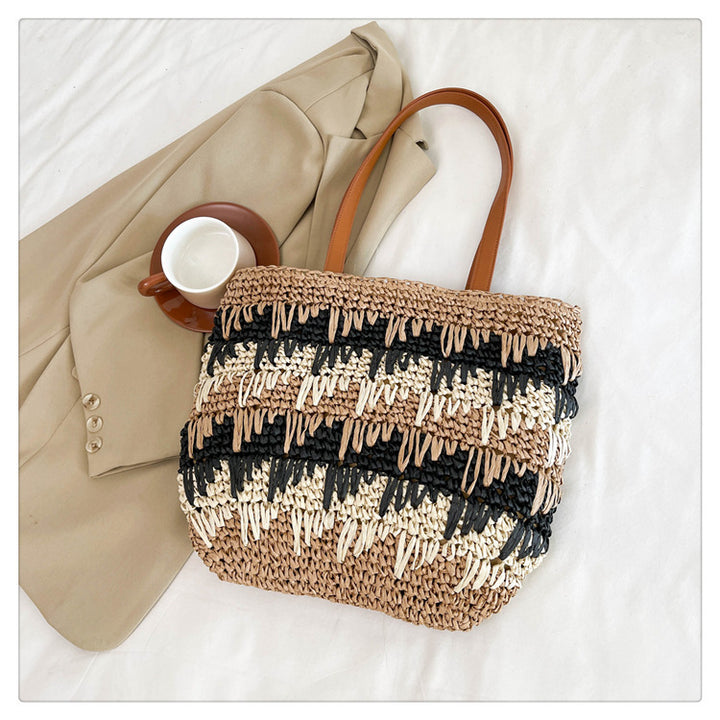 Large, Handmade Straw Bag with Designer Details Stornfield