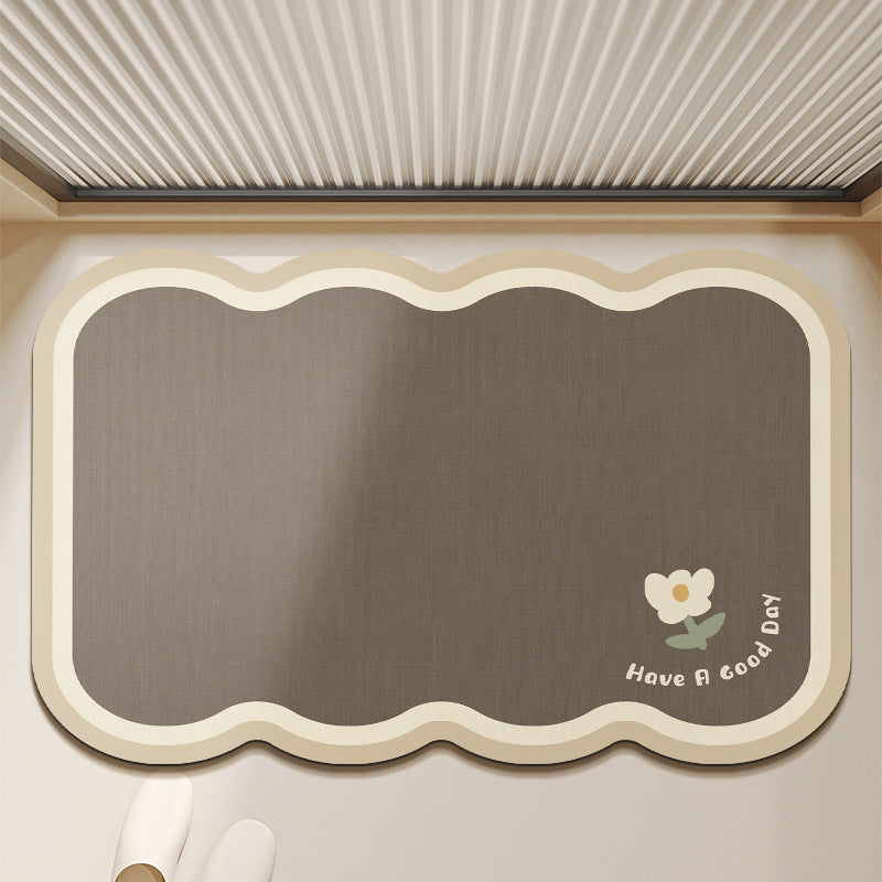Oval Shaped Welcome Mat with Inspirational Quote