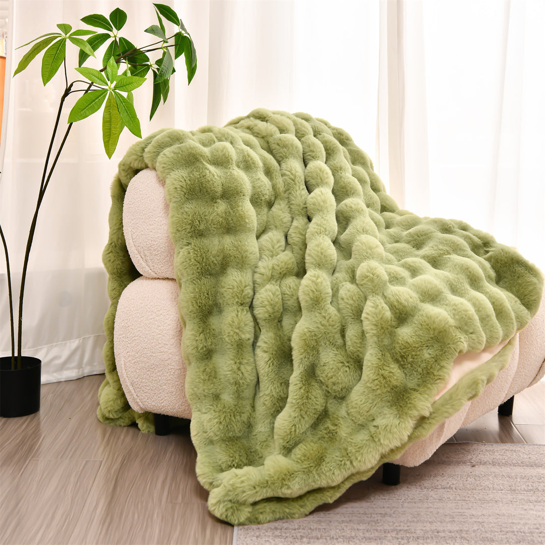 Plush Faux Fur Throw Blanket