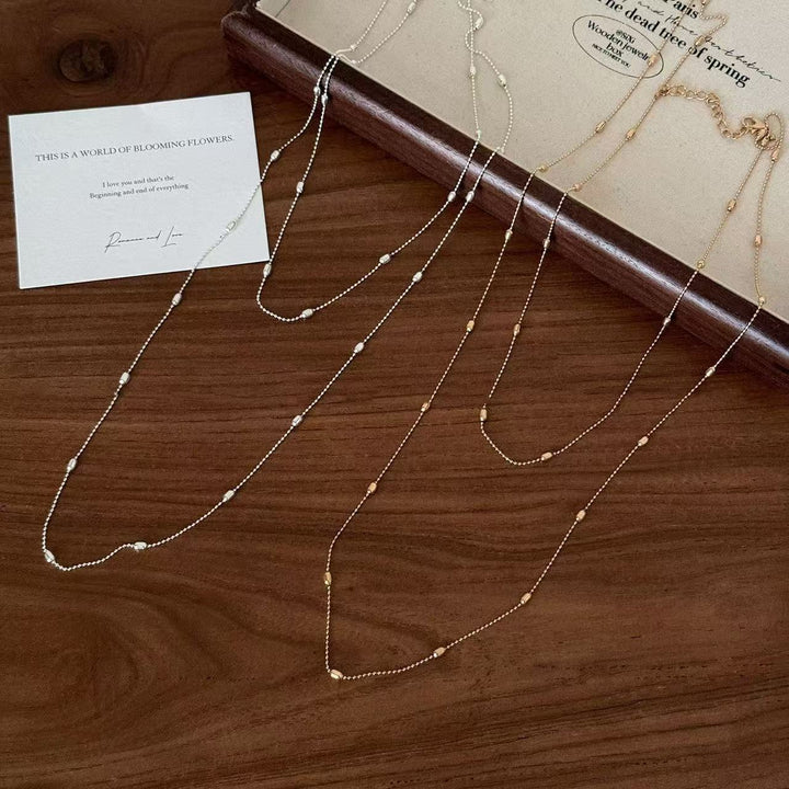 Delicate Silver Layered Chain Necklace Stornfield