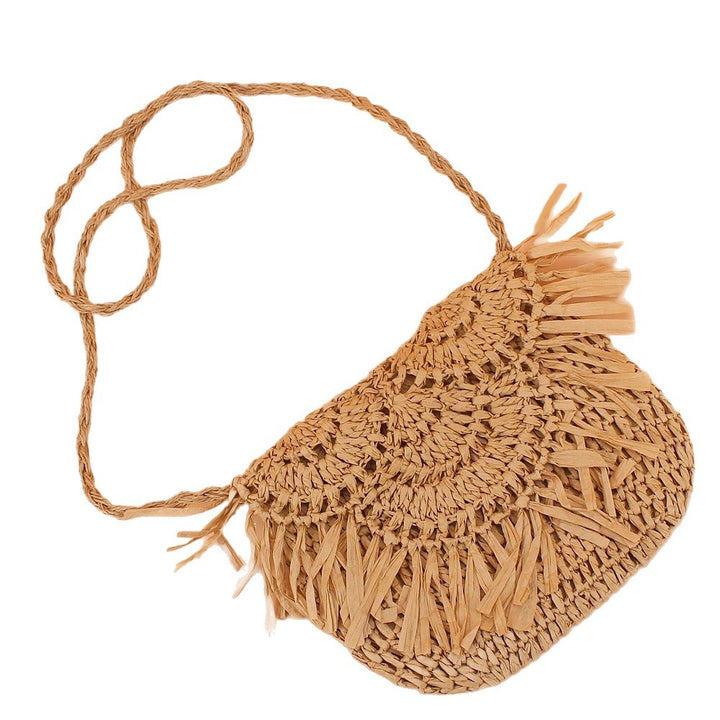Handmade handbag with fringes Made from natural material Stornfield