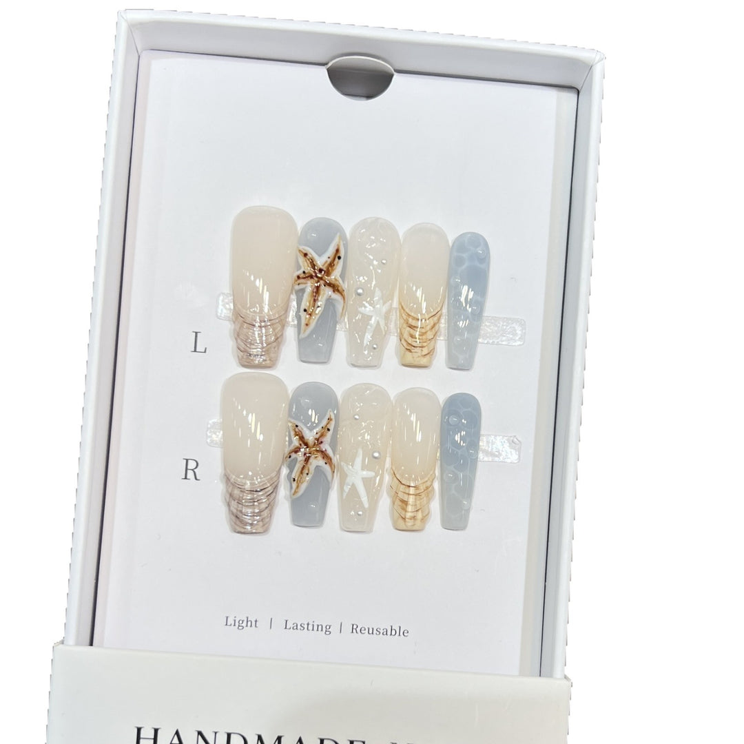 Handmade Coastal-Inspired Press-On Nail Set Stornfield