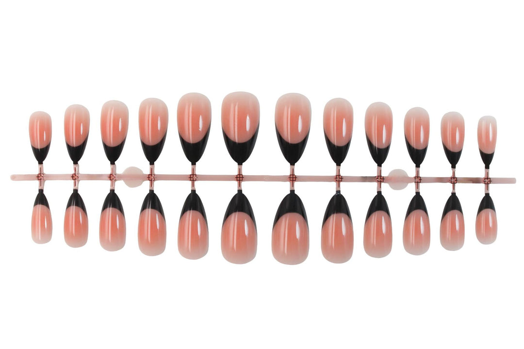Acrylic nail set with elegant French tip and shimmering accents Stornfield