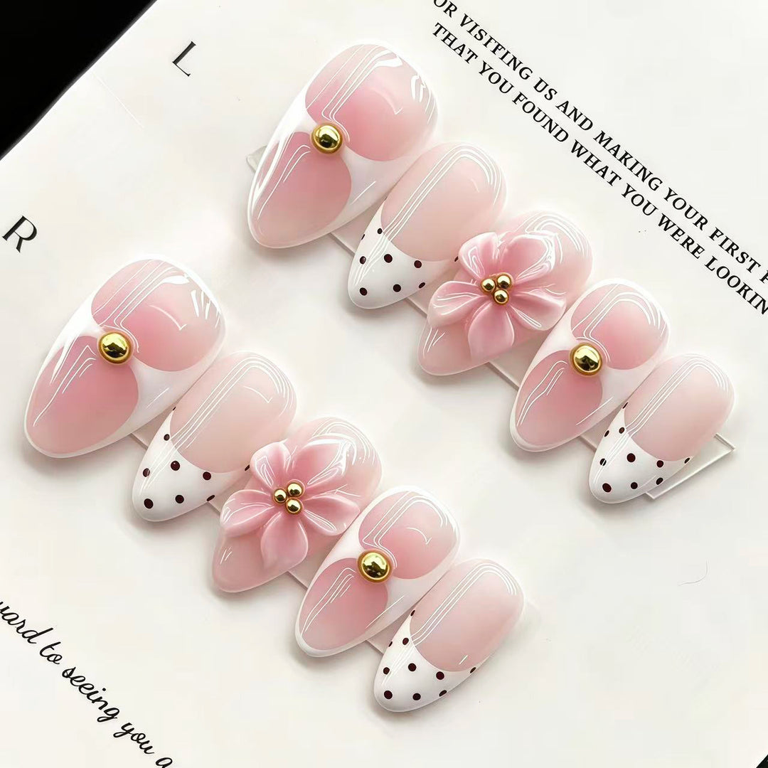 Premium Floral Press-On Nail Design Set