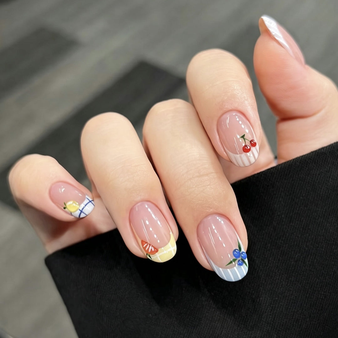 Whimsical Floral-Themed Press-On Nail Set