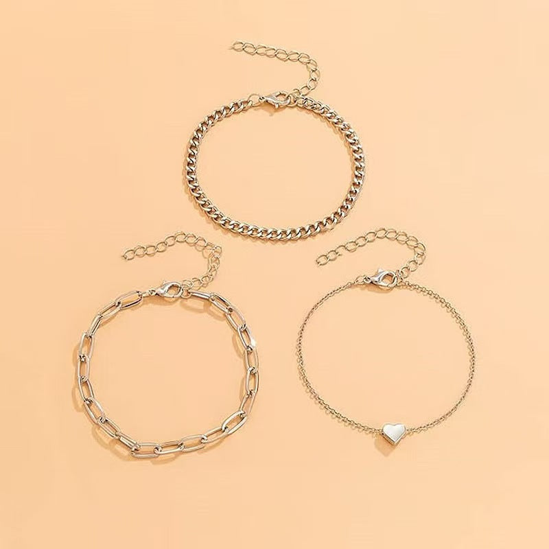 Elegant Silver Chain Bracelet Set Stornfield
