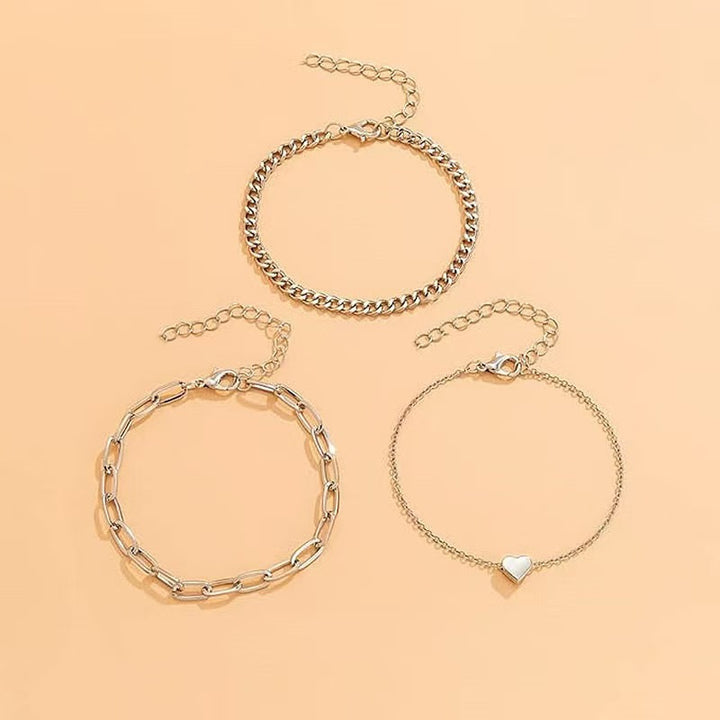 Elegant Silver Chain Bracelet Set Stornfield