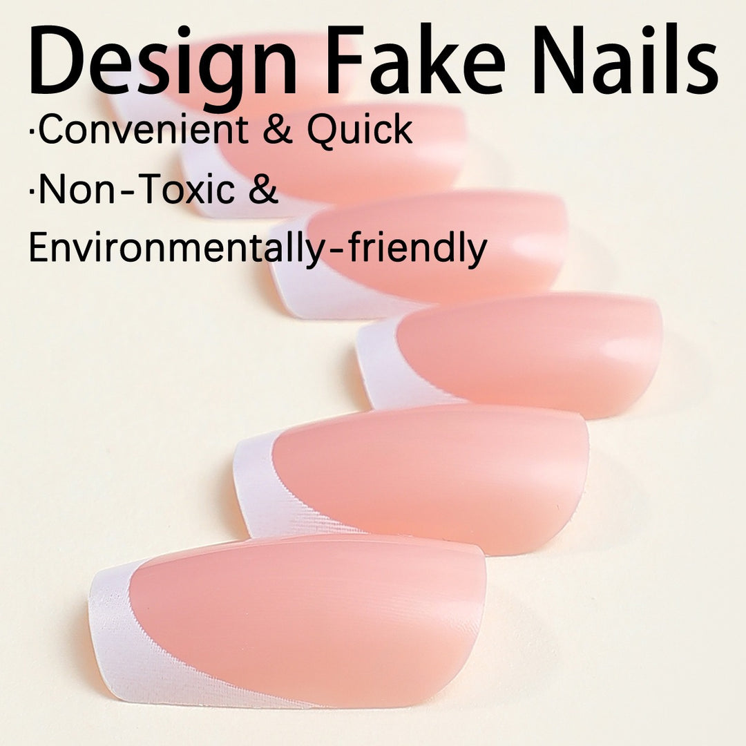 Artificial nail set with elegant French design Stornfield