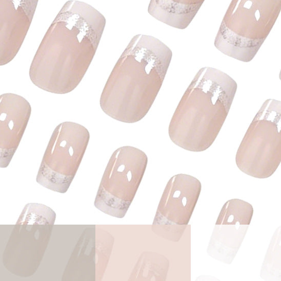 Glossy French Tip Press-On Nail Set Stornfield