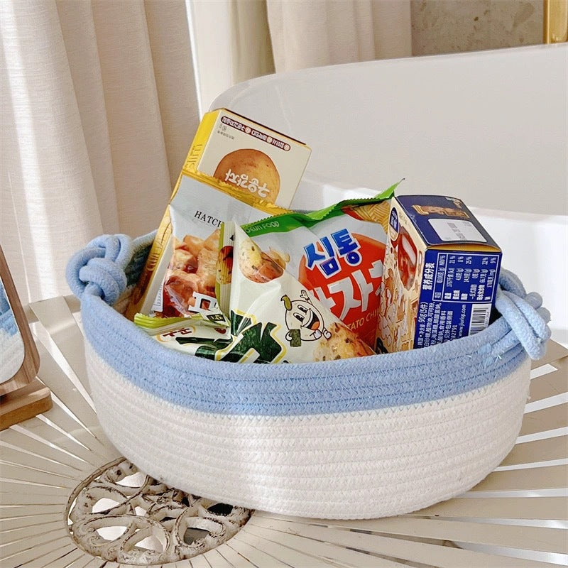 Women Versatile Storage Basket with Double Knot Accent Stornfield