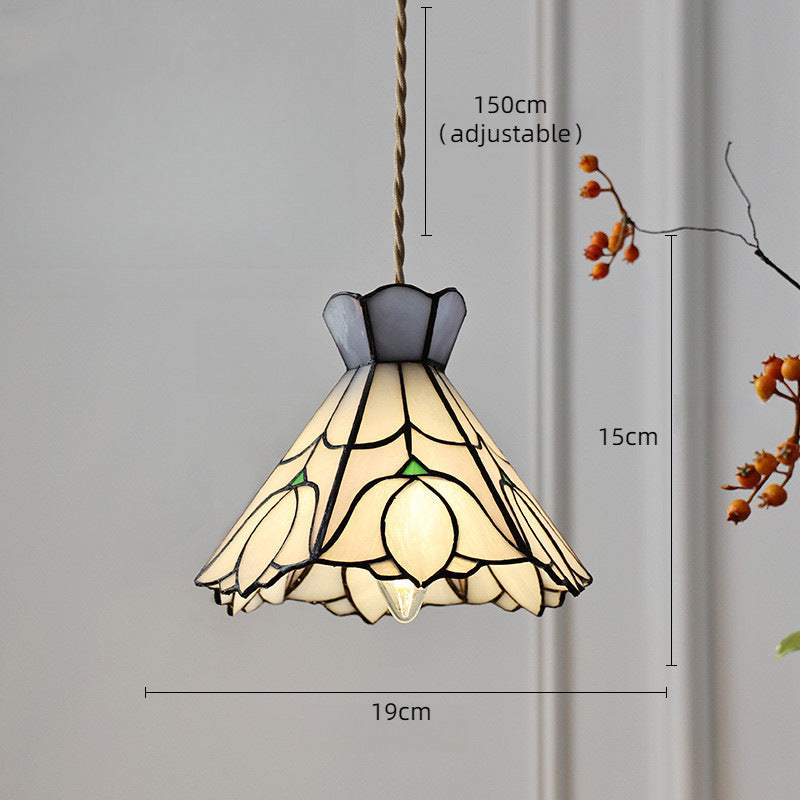 Adjustable Vintage Glass Pendant Light