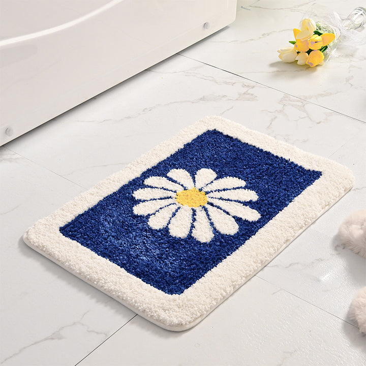 Floral-Themed Memory Foam Bath Mat