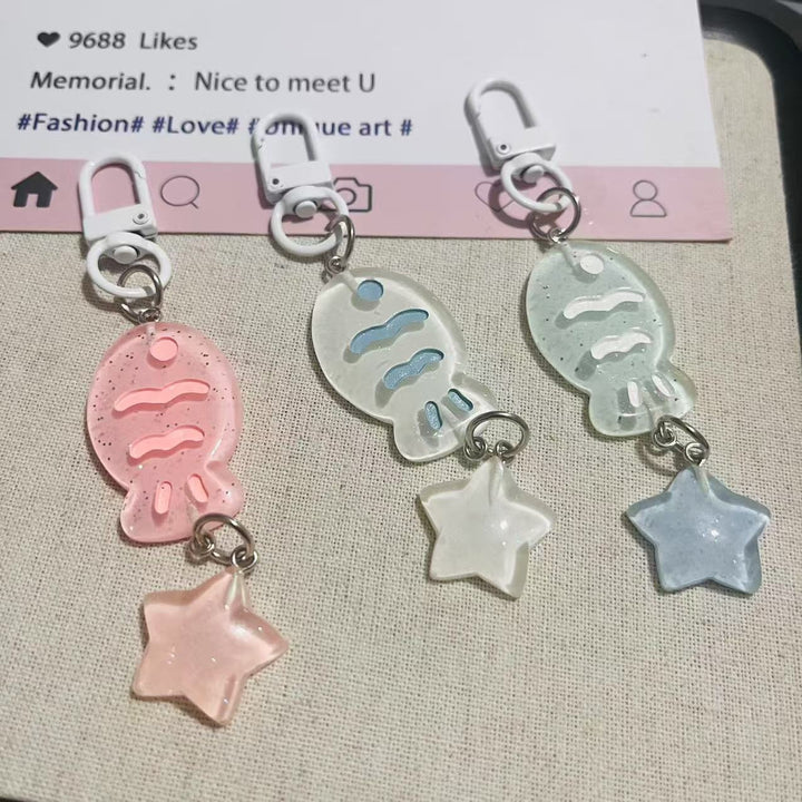 Playful keychain with fish and star motif Stornfield