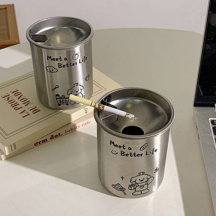 Stainless Steel Ashtray with Cute Animal Motif Stornfield